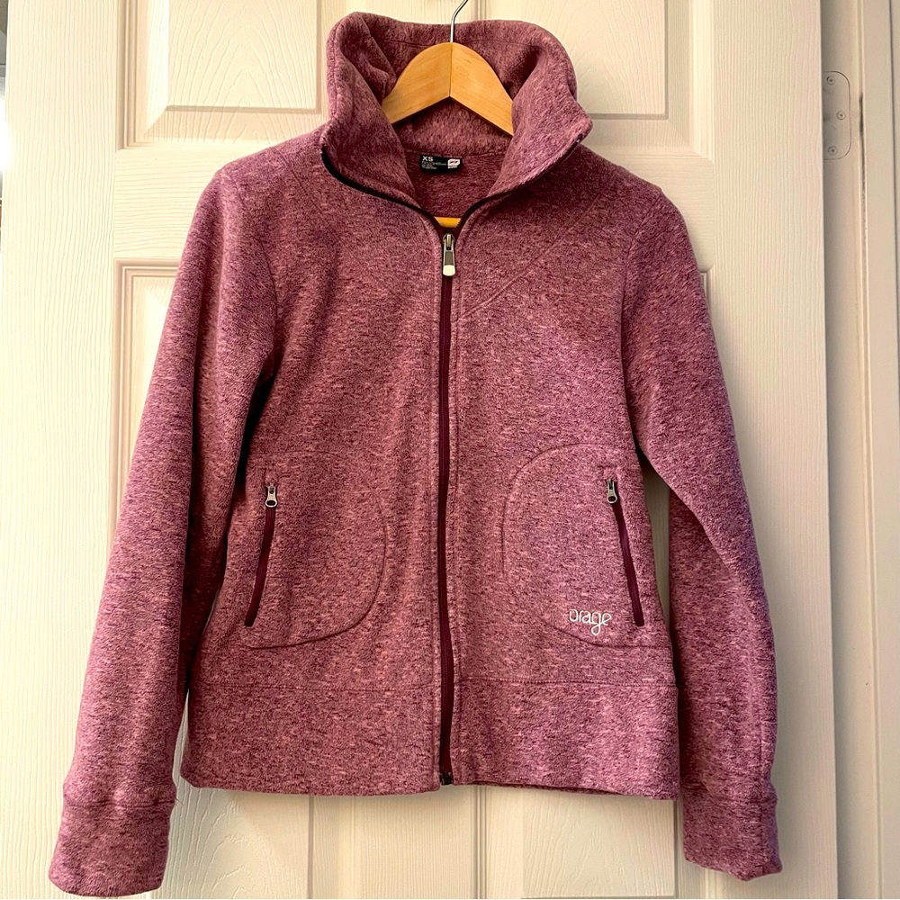 ORAGE: Fleece Performance Full Zip Jacket/Sweater Pink Mauve NWOT!